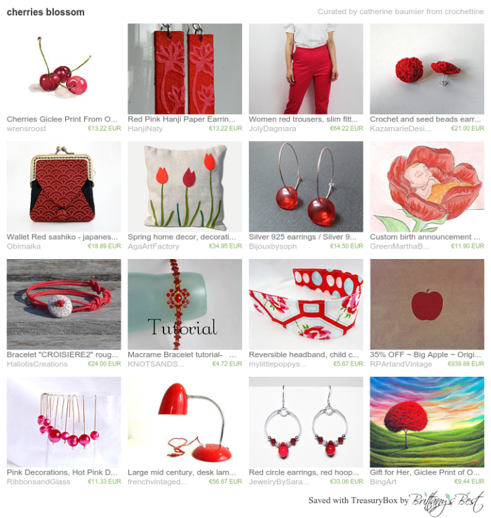 Collection de créations Etsy - French Handmade Treasury Team - Avril 2015